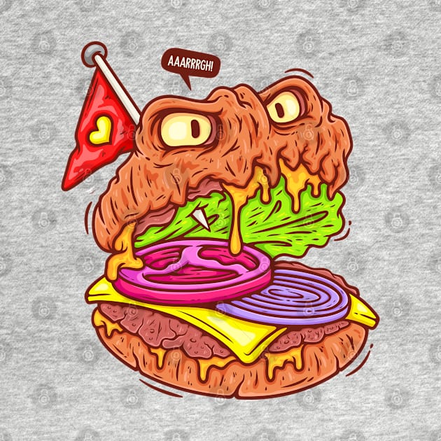 Burger Face Horror by Mako Design 